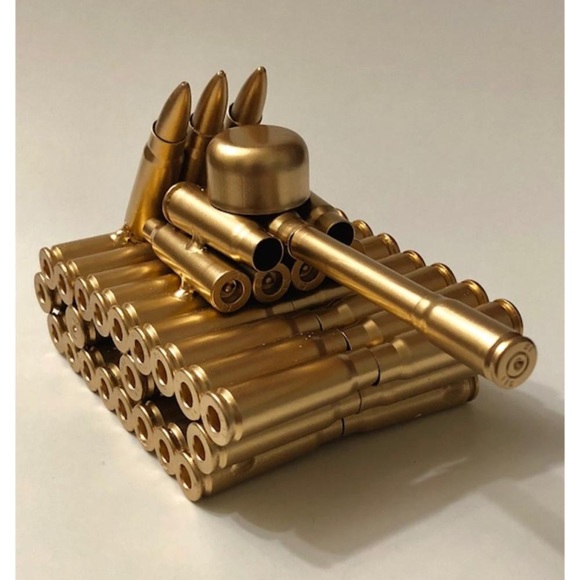 Folk-Art Military Battle Tank Made from Recycled Bullet Rifle Casings Figurine - Picture 11 of 15